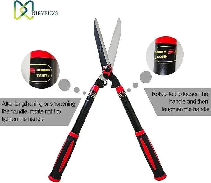 Garden Hedge Shears Heavy Duty with 22.8"-30.3" Extendable Handle, Plant Cutting Scissors -Lawn Pruners - Yard and Garden Tools by GreenHaven Gardens