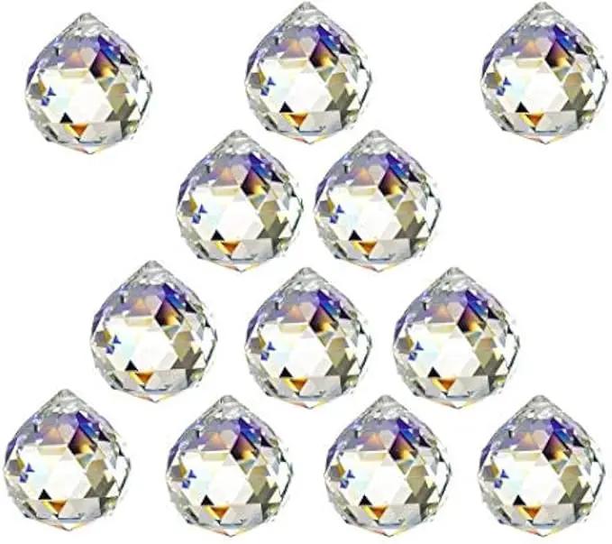 12 Pcs Crystal Ball Prism Suncatcher Rainbow Pendants Maker, 30mm Clear Glass Crystal Ball Prism,Hanging Crystals Prisms for Windows,for Feng Shui,for Home,Office,Garden Decoration by GreenHaven Gardens