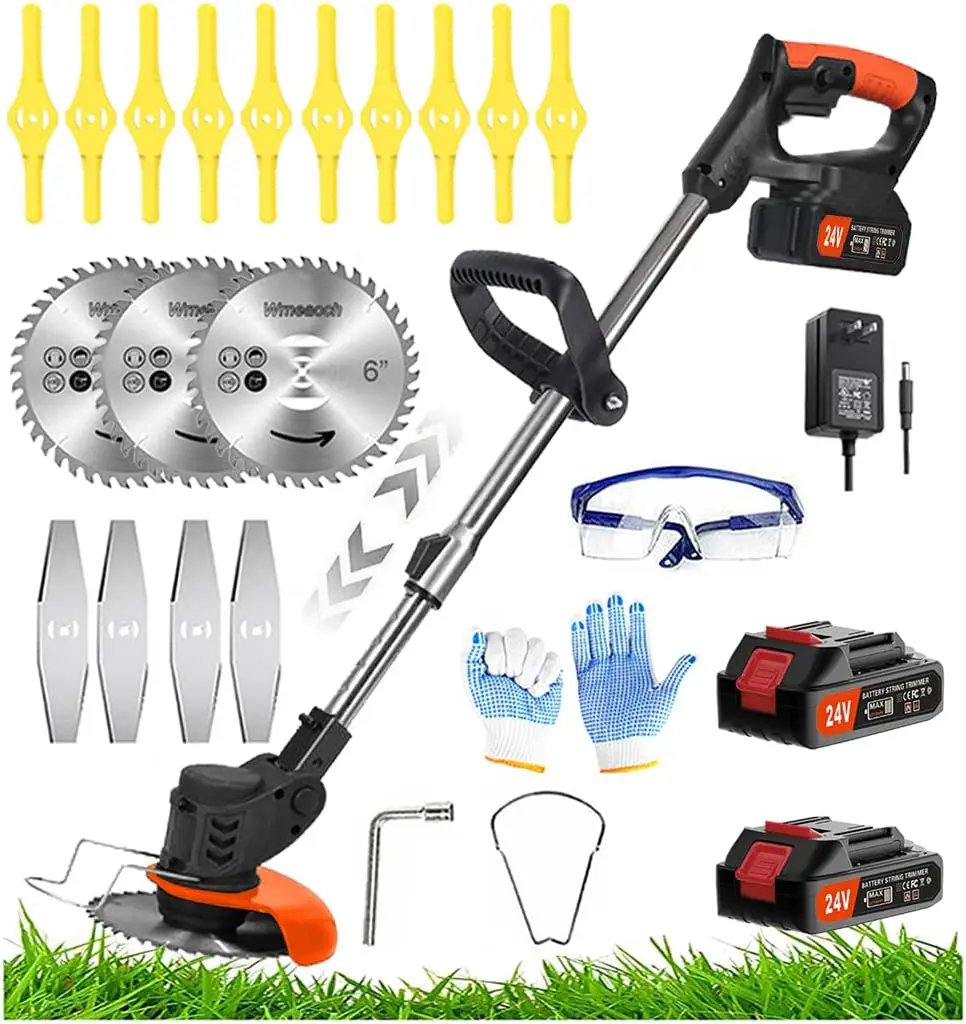 Electric Weed Wacker 24V Battery Electric WeedWacker with 6,000 RPM and 650W Motor Weed Wacker Cordless with 2 Batteries 2.0Ah The Perfect Partner for Garden and Lawn Care by GreenHaven Gardens