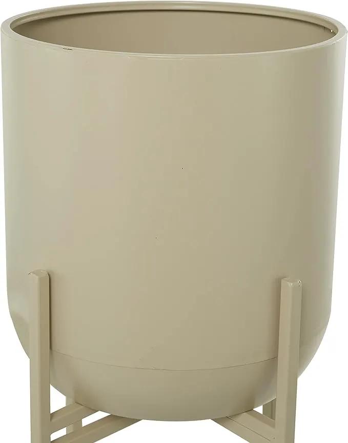 Deco 79 CosmoLiving by Cosmopolitan Metal Round Planter with Removable Stand, 13" x 13" x 42", Beige by GreenHaven Gardens
