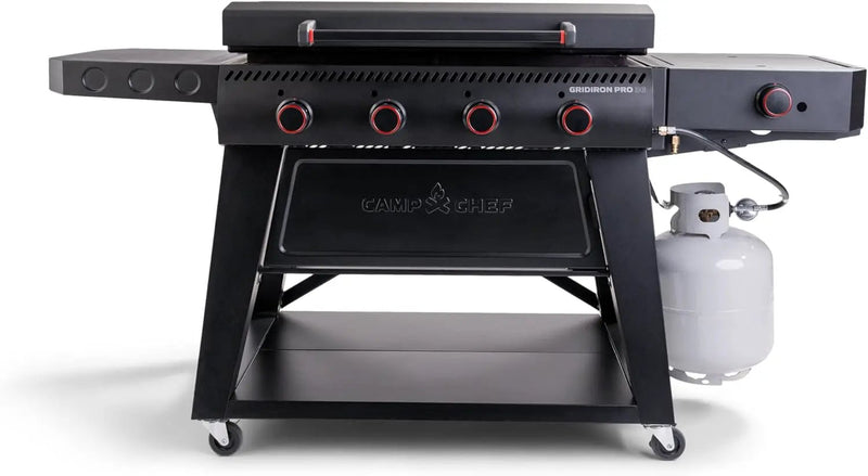 Camp Chef Gridiron Pro- 36" Outdoor Griddle Grill with Side Burner, Flamethrower Ignition & Hinged Lid- Premium 36" Flat Top Grill for Outdoor Cooking by GreenHaven Gardens