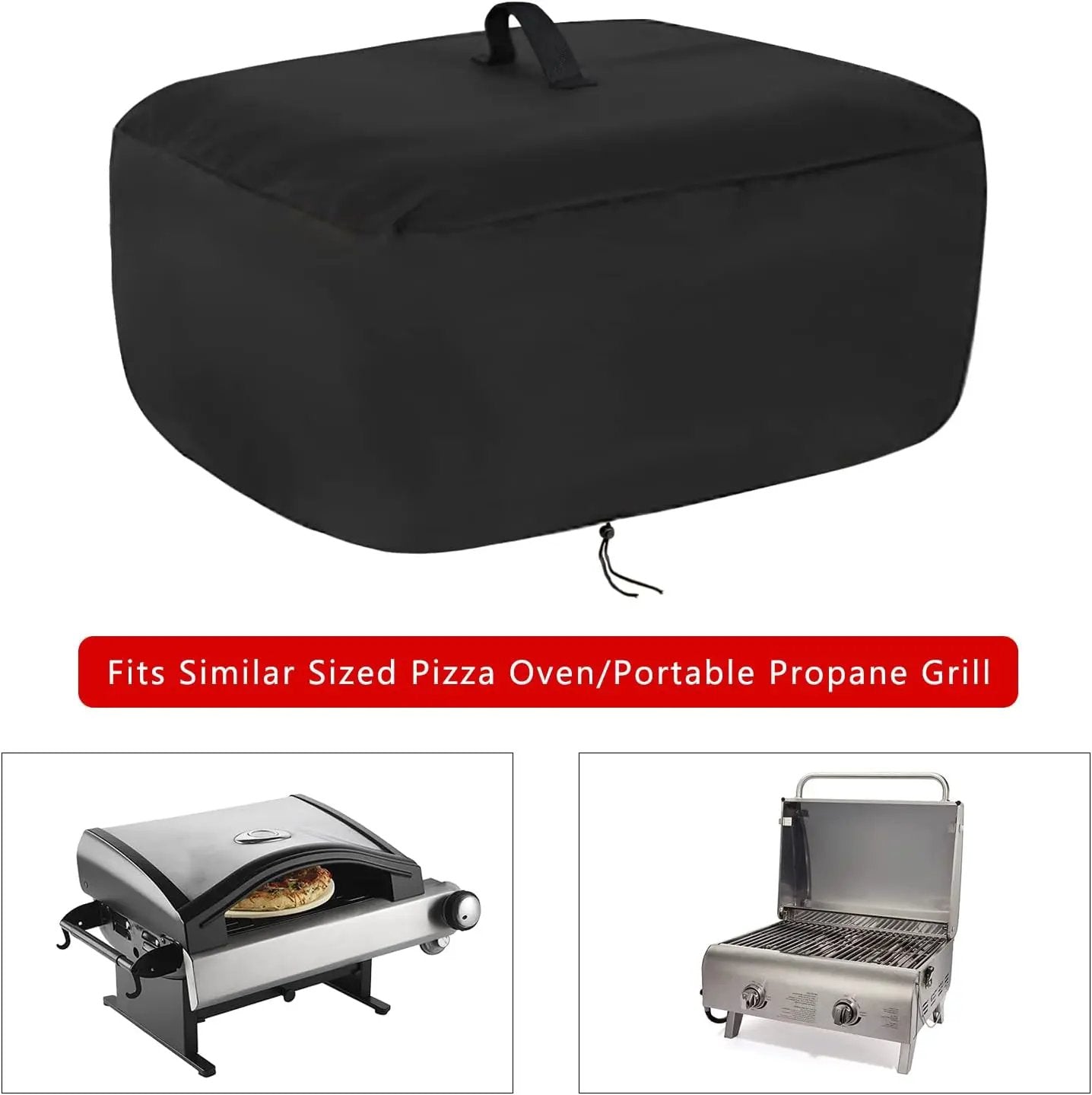 Kingling Pizza Oven Cover for Cuisinart CPO-600 Pizza Oven/CGG-306 Grill, Waterproof Portable Outdoor Grill Cover - 28.5''L x 18.5''W x 14.5''H by GreenHaven Gardens