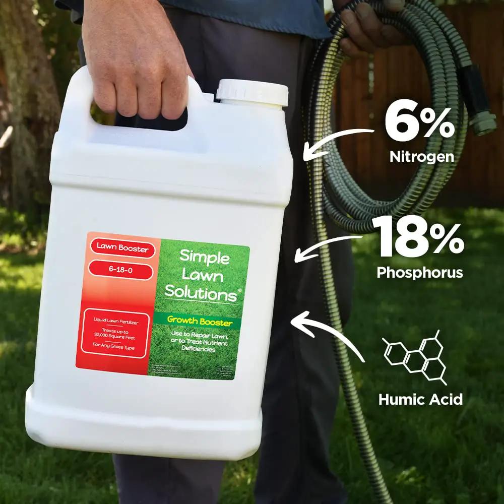 Extreme Grass Growth Lawn Booster- Liquid Spray Concentrated Fertilizer with Humic Acid- Any Grass Type- Simple Lawn Solutions (2.5 Gallon) by GreenHaven Gardens