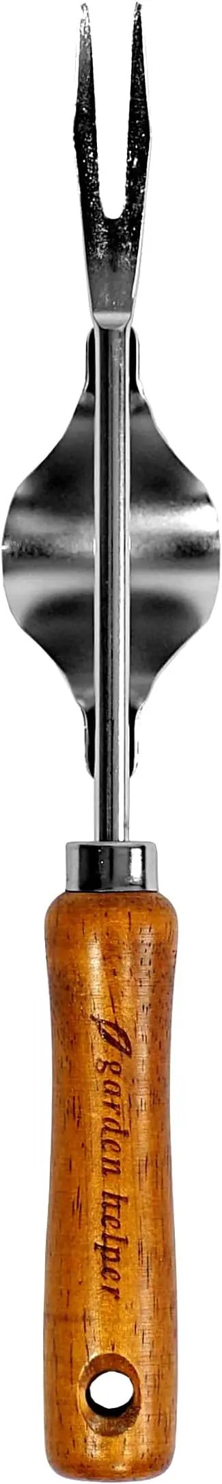 Weed Puller Heavy Duty Japanese Steel with Wood Handle, Hand Weeding Tool, Manual Weeder for Garden, Quick and Easy Weed Pull Tool, Made in Japan, Silver by GreenHaven Gardens