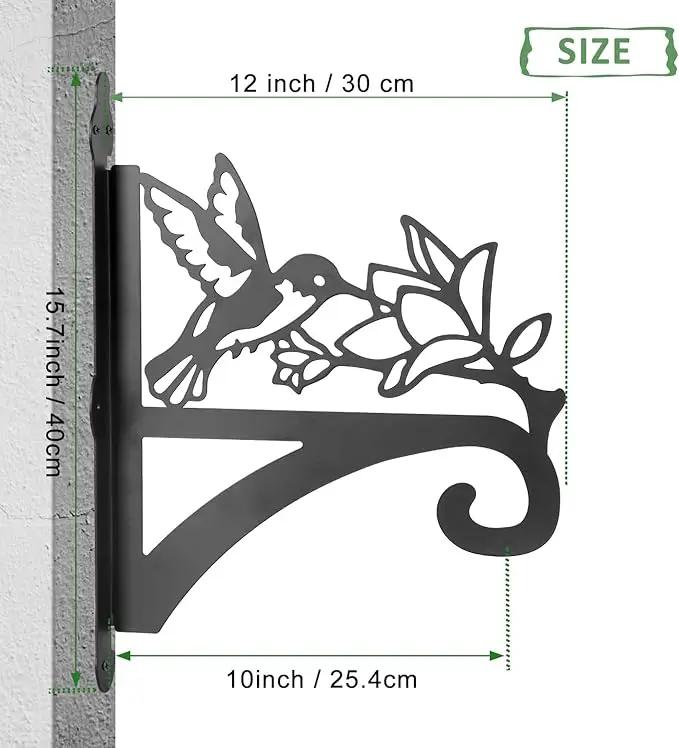 ATKKE Hanging Plant Bracket Hangers Indoor Iron Wall Mount,11” Hummingbird Silhouette Ornamental Iron Hangers Hookers for Flower Pot Lantern Bird Feeder Wind Chimes by GreenHaven Gardens