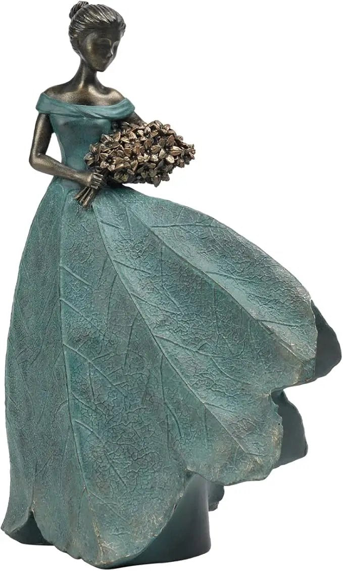 Guichifun Fairy Statue Collection Home Decoration - Leaf Angel Girls Resin Modern Table Decor for Living Room Office Sculpture Decor for Women Indoor Rustic Figurines Gift 5 x 3 x 7.5 Inch by GreenHaven Gardens