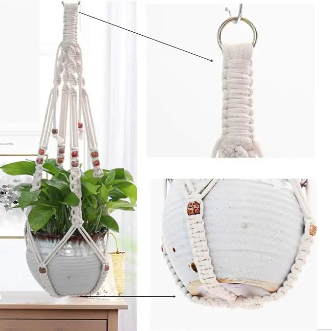 Belit 2 Pack Macrame Plant Hangers Indoor Hanging Planter Basket Decorative Flower Pot Holder Rope for Indoor Outdoor Home Decor by GreenHaven Gardens