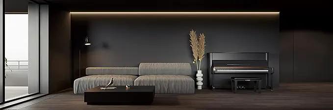 Dimoon 394''x15.7'' Black Skin Peel and Stick Wallpaper Contact Paper Modern Self Adhesive Wall Paper Removable Renter Friendly Textured Solid Color Cabinet Vinyl Roll (394''x15.7'',Black Skin) by GreenHaven Gardens