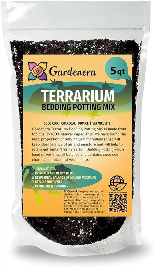 Terrarium Bedding - Superior Drainage, Nutrient Retention, and Water Retention for Thriving Terrarium Plants - 5 QUARTS by GreenHaven Gardens