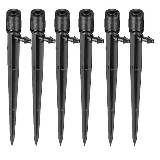 Lxcom Lighting Irrigation Drippers Drip Emitters Micro Spray Adjustable 360 Degree Full Circle Pattern Water Flow Irrigation Drippers Drip System Parts Drip Irrigation, 50 Pack(Black) by GreenHaven Gardens