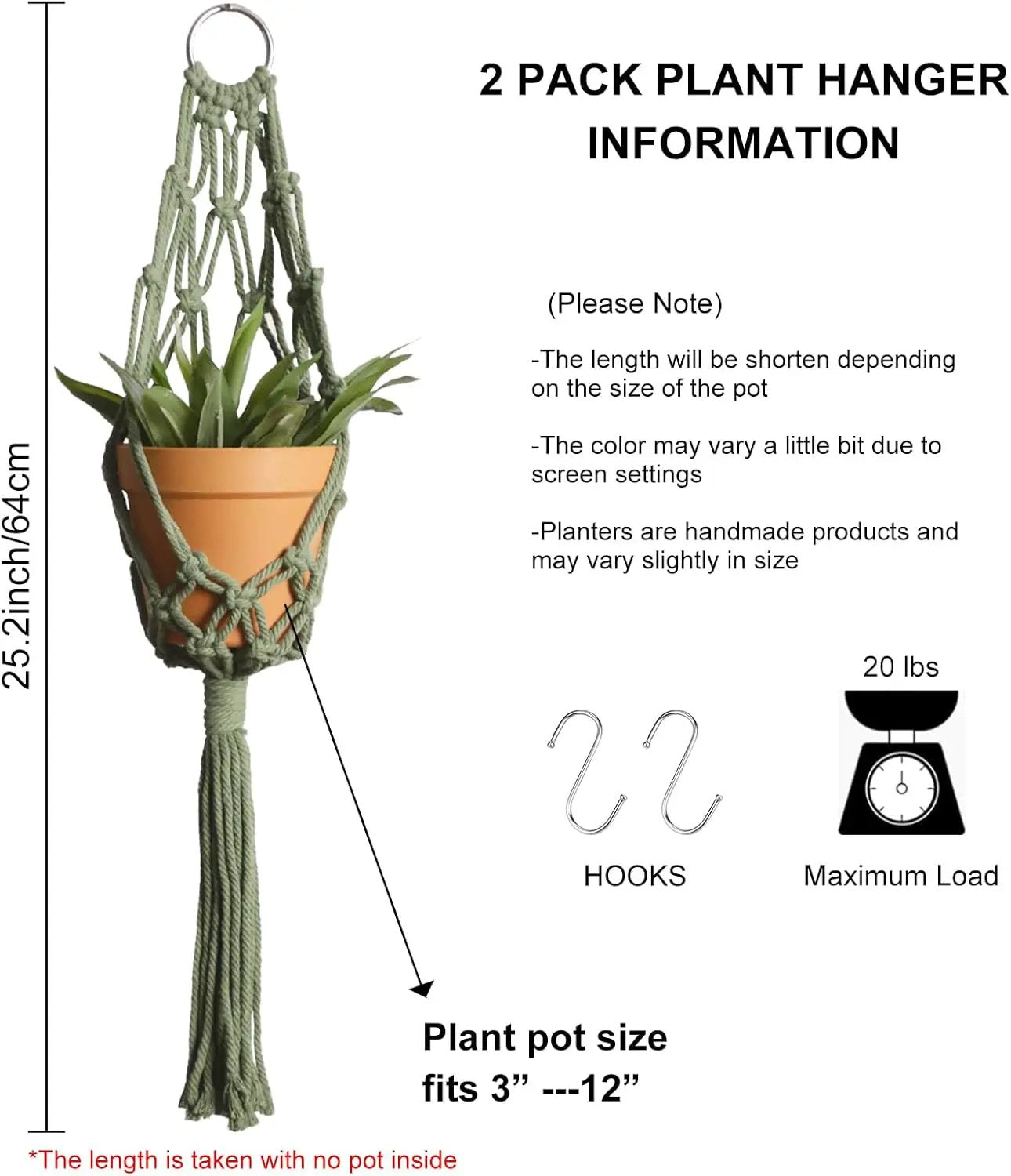 Artilady Macrame Hanging Planter for Indoor Plants, Boho Woven Plant Hanger Large Hanging Flower Pot Holders Outdoor Baskets Storage Green Wall Decor by GreenHaven Gardens
