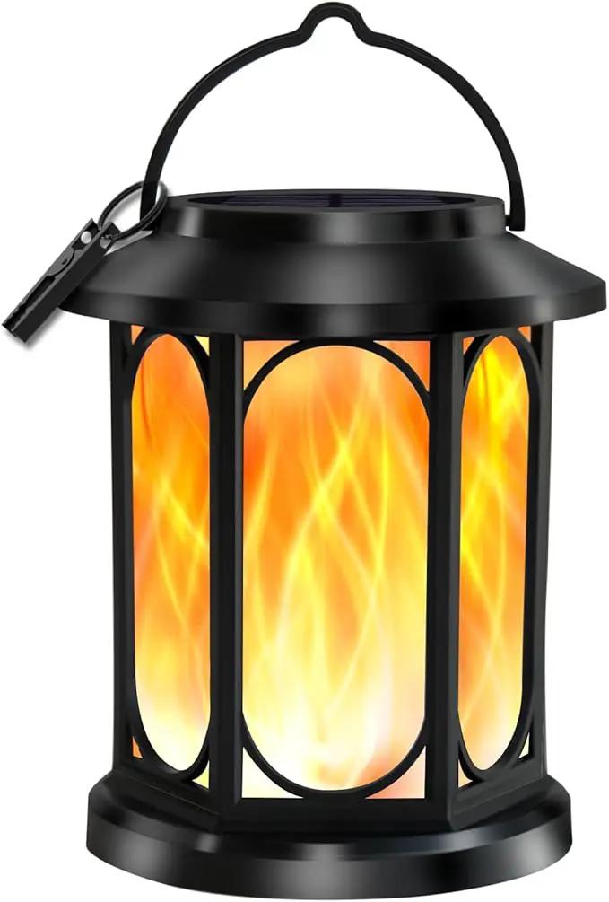 Solar Outdoor Lantern - Flickering Flame, Waterproof LED, Perfect for Patio, Garden, Christmas Decorations, 1pc by GreenHaven Gardens
