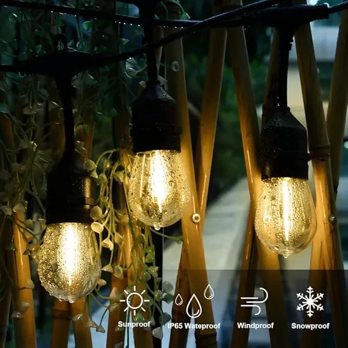 SUFEIMAS Outdoor String Lights LED 150FT with 45 Sockets 48pcs S14 Shattreproof Edison Bulbs,Dimmable LED Outdoor String Lights for Outside, Patio,Backyard, Market, Cafe (3 * 50ft) by GreenHaven Gardens