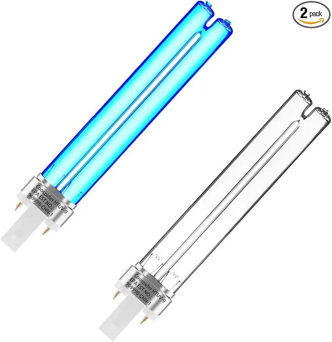 2 pcs 9 WATT UV UVC PL-S9/TUV G23 Base Replacement UV Light Bulb for Outdoor Pond Clarifier Compatible with JUP-01 UVE9 CF400 CF500 UVCP-9 UV Light for Aquarium by GreenHaven Gardens