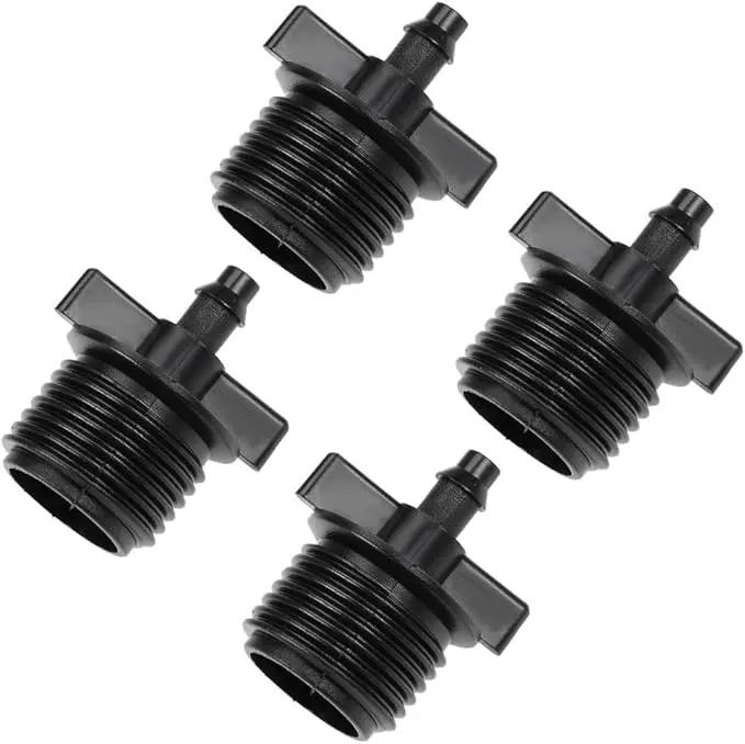 uxcell Barb Drip Pipe Connector 1/2 BSPF Male Thread 4/7mm Hose Fitting for Garden Agricultural Irrigation System, Plastic 20pcs by GreenHaven Gardens