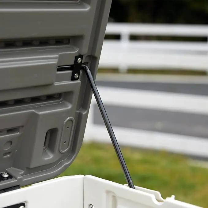 Premium Pro Edition 100 Gallon Lockable Resin Deck Box, Waterproof & UV-Resistant Outdoor Storage Box for Outdoor Cushion Storage, Garden Tools & Pool Accessories Storage, White by GreenHaven Gardens