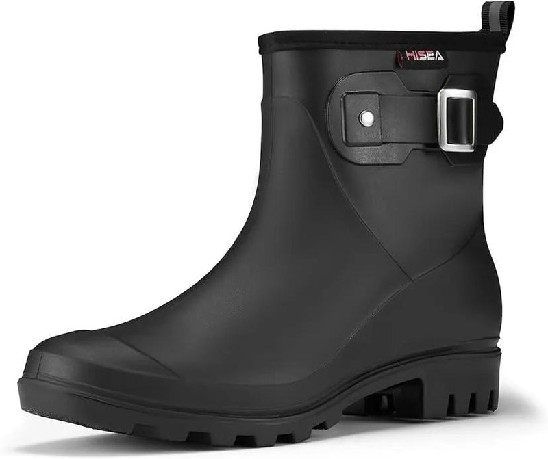HISEA Women's Ankle Rain Boots Waterproof, Fashion Short Garden Shoes Anti-slip for Women with Comfortable Insole by GreenHaven Gardens