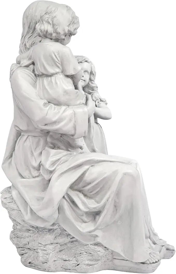 Design Toscano He Loves the Little Children Indoor/Outdoor Holy Religious Garden Statue, 28 Inches High, Cast Stone Resin, Antique Stone Finish by GreenHaven Gardens