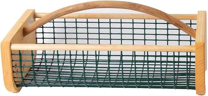 Maine Garden Hod Basket for Vegetable Gardening and Harvest Gathering or Farmhouse Decor, Pine and Oak with PVC Wire Mesh, USA Made, 16 x 9 in, 8 quart by GreenHaven Gardens