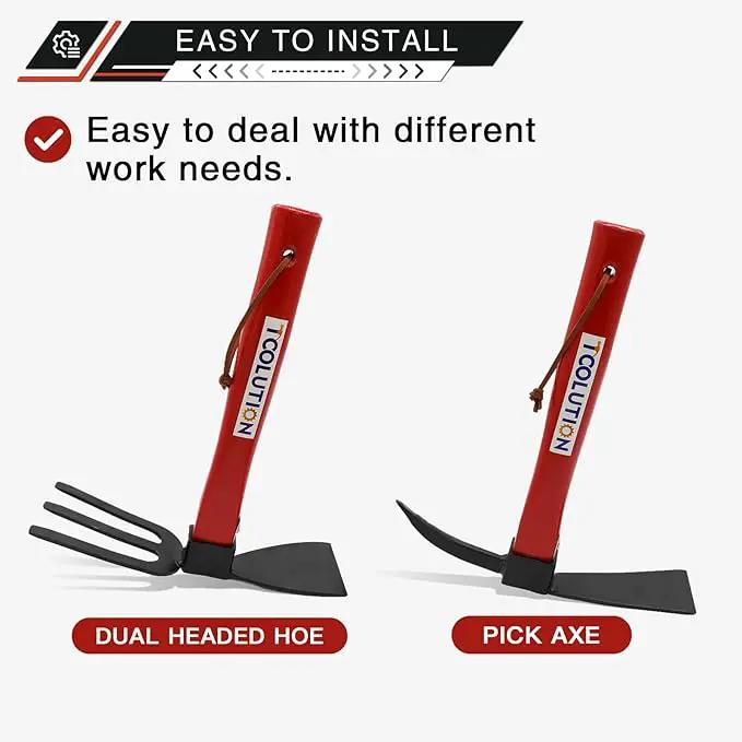 Garden Tool Set with Tool Box 4 Piece Heavy Duty Gardening Tools Kit with Hoe Rake Shovel Fork Non Slip Handle Garden Hand Tools for Digging Weeding Planting by GreenHaven Gardens