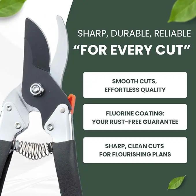 Saboten Japan 7.9" Japanese Pruning Shears - Premium Steel Blades, Rust-Resistant Fluorine Coating, Ergonomic Grip, Duracon Safety Lock - forest Originals, Made in Japan, Gardening & Farming Scissors by GreenHaven Gardens
