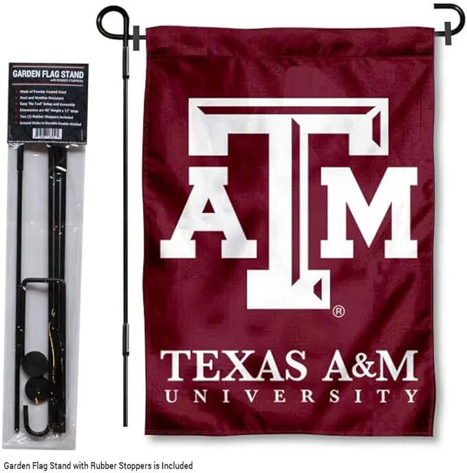 College Flags & Banners Co. Texas A&M Aggies Garden Flag with Stand Holder by GreenHaven Gardens
