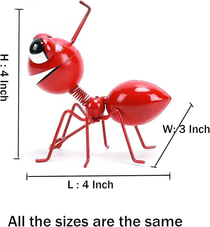 Metal Yard Art Garden Decorative Cute Ant Outdoor Wall Sculptures-Set of 4 by GreenHaven Gardens