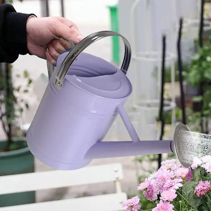 Metal Watering Can for Outdoor and Indoor Plants, Watering Can Decor, 1 Gallon (Purple) by GreenHaven Gardens
