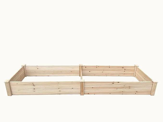 BTExpert 8ft x 2ft Horticulture Raised Garden Beds Elevated Planting Divisible Large Wooden Planter Box Kit Stand for Vegetable Herbs Flower Backyard Patio Balcony Bed Liner Outdoor Clear Natural Wood by GreenHaven Gardens