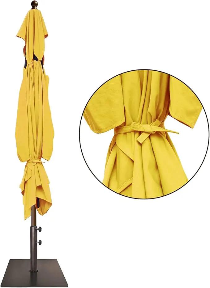 EliteShade USA 10-Year-Non-Fading 6.5x10Ft Rectangular Market Umbrella Patio Umbrella Outdoor Table Umbrella with Ventilation, Sunflower Yellow by GreenHaven Gardens