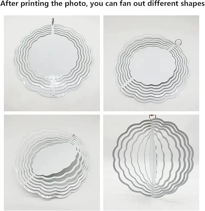 5 pcs 10 inch Sublimation Wind Spinner Blanks Round Sublimation Blanks Products Stainless Steel Metal Indoor Outdoor Garden Decoration for Heat Press Transfer Sublimation Blank Gift by GreenHaven Gardens