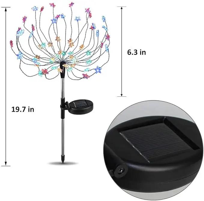 DIY Solar Garden Lights ETL Certified, Solid/Flash Color Changing LED Solar DIY Flowers Stars Lights Outdoor, RockyMars Waterproof Solar Powered Pathway Lights for Path Lawn Walkway Patio Yard, 2 Pack by GreenHaven Gardens