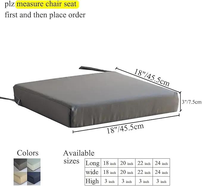 Patio Chair Cushions Non Slip Bottom Chair Pad with TiesSet of 2 Waterproof Square Outdoor Seat Cushion Replacement for Garden Swing Furniture 18x18 Inch, Navy Blue by GreenHaven Gardens