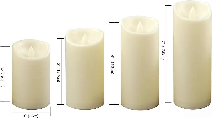 CANDLE CHOICE Waterproof Outdoor Battery Operated Flameless Candles with Auto Timer Flickering Plastic Resin Electric LED Pillar Lights for Lantern Patio Garden Wedding Party Decorations Pack of 4 by GreenHaven Gardens
