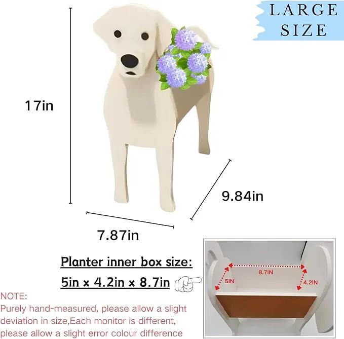 White Labrador Dog Planter Plant Pots,Cute Garden Dog Flower Planter,Large Dog Planters Birthday Gifts for Women,Office,Indoor/Outdoor Decor(9.84 * 7.87 * 17in) by GreenHaven Gardens