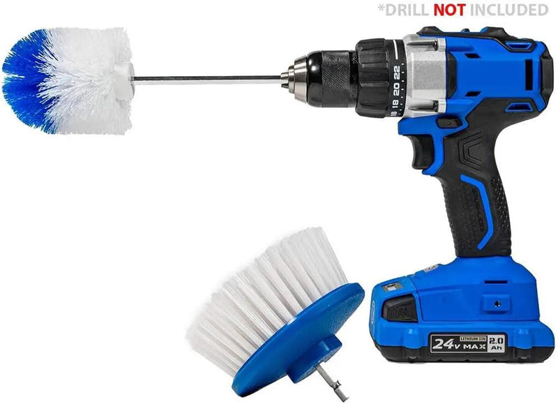 Drill-Powered Cleaning Brushes - 2-Brush Drill Accessory Combo Kit by GreenHaven Gardens
