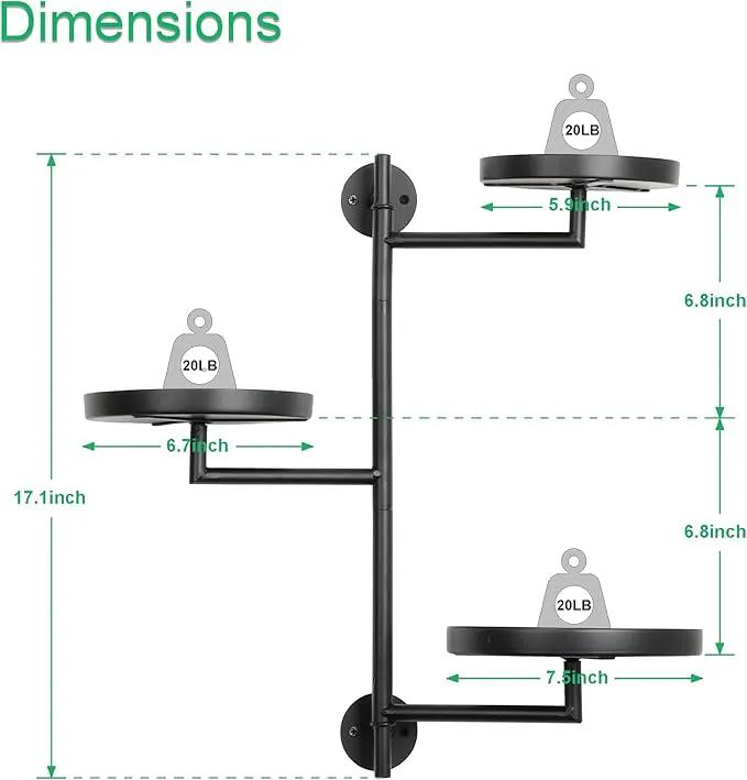 Rotating Window Wall Plant Shelves Stand Holder, 3 Tiered Metal Floating Plant Shelf Hanger Indoor , Window Sill Gifts by GreenHaven Gardens