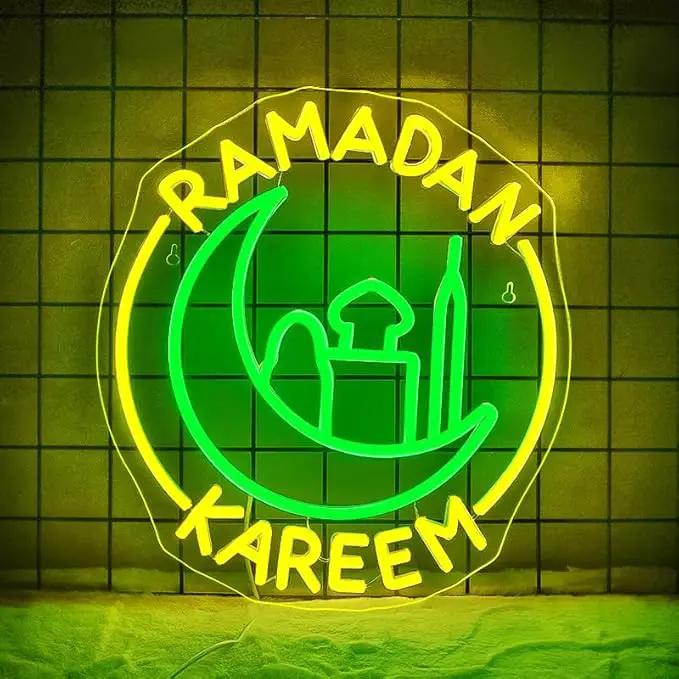 Ramadan Kareem Neon Sign Ramadan Decoration Neon Signs for Wall Decor Dimmable Ramadan Mubarak Neon Lights LED Light Up Sign for Islamic Bedroom Living Room Ramadan Celebration Gift Muslim Party by GreenHaven Gardens