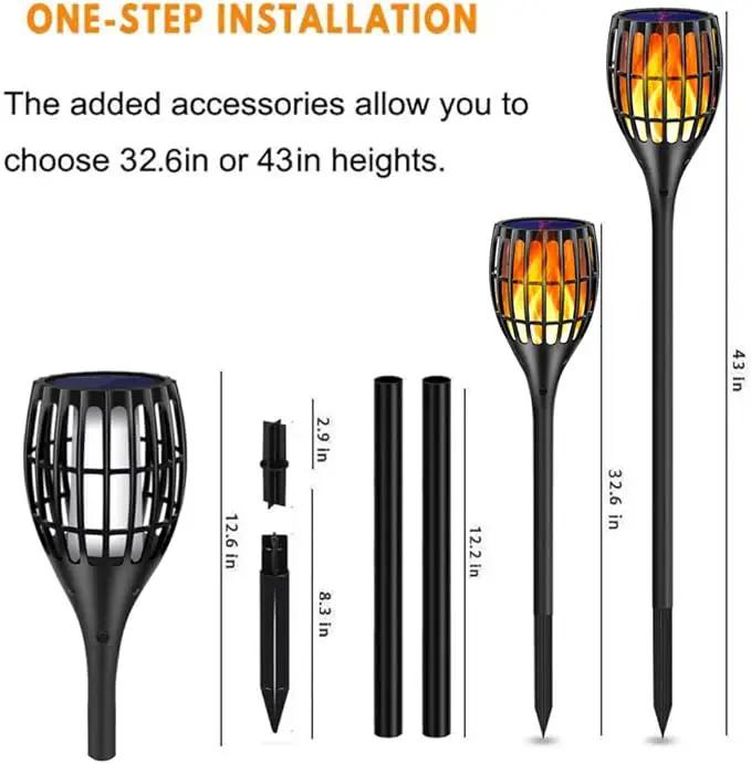 Solar Torch Lights, Waterproof Flickering Flames Torches Lights 43" Outdoor Solar Spotlights Landscape Decoration Lighting Dusk to Dawn Auto On/Off for Yard Patio Driveway, 1 Pack by GreenHaven Gardens
