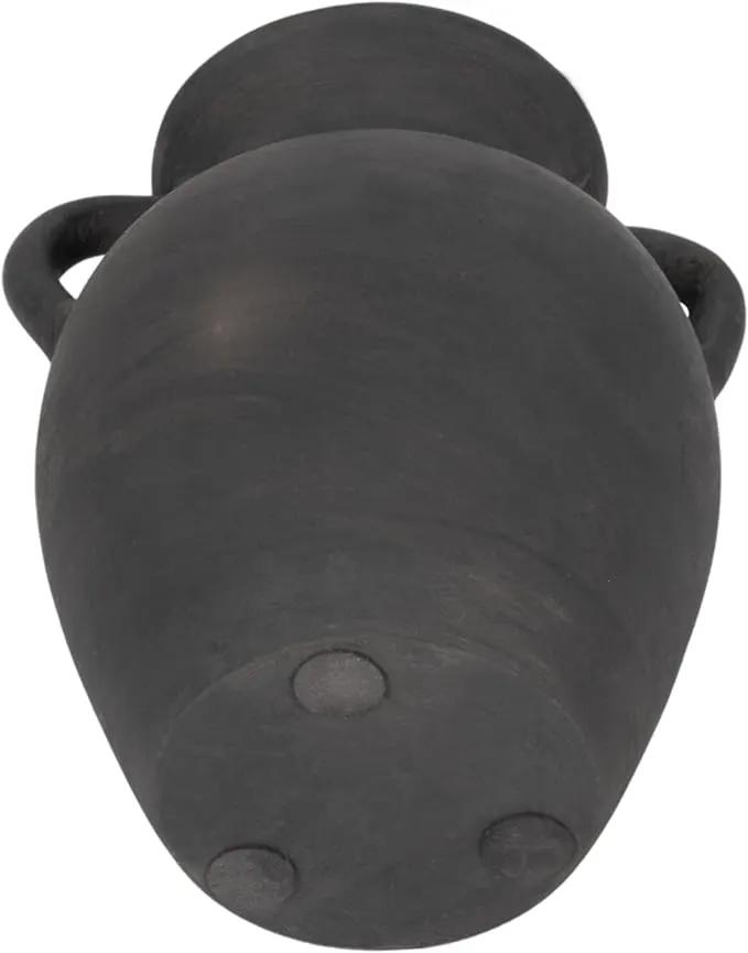 Sagebrook Home Black Boho Terracotta Vase - Amphora-Style Decorative Flower Holder for Home, Office & Living Room - 9" Black by GreenHaven Gardens