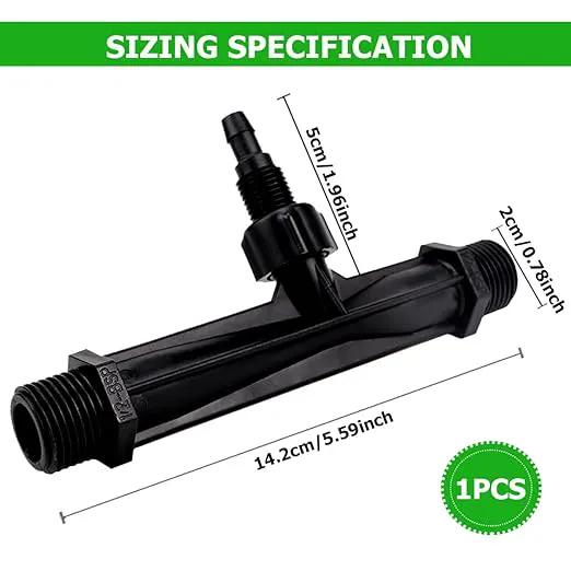Irrigation Venturi Fertilizer Injector，G1/2inch Garden Irrigation Tube Fertilizer Mixer Injector for Garden Irrigation, Agricultural Injection Irrigation System by GreenHaven Gardens