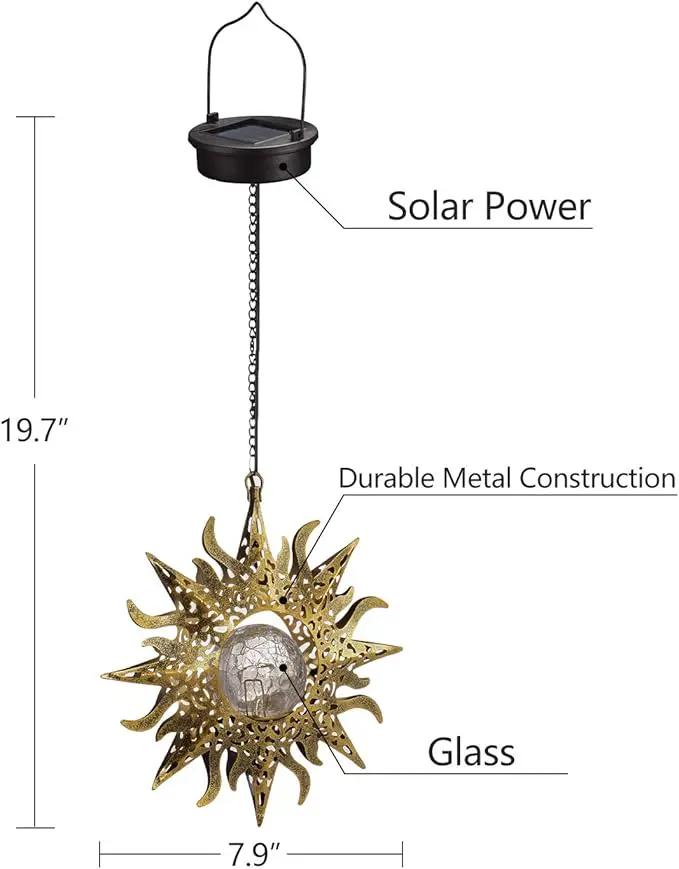 Solar Lights Outdoor Garden Decor Hanging Lanterns Decoration Metal Sunflower Gifts Waterproof for Yard Clearance Front Porch Lawn Driveway Patio Backyard Pathway Gardening Gift by GreenHaven Gardens
