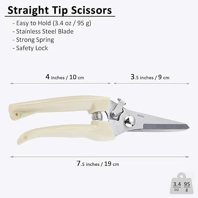 BUGUI Lightweight Garden Scissors - 7.5" Straight Blade Gardening Tool, Sharp Flower Shears for Cutting Flowers, Trimming Plants, Bonsai, Fruits Picking by GreenHaven Gardens