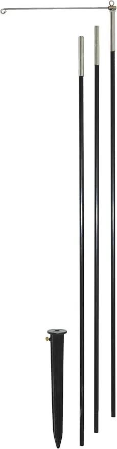 In the Breeze 4878 — 3-Section Heavy Duty 10 Foot Pole - Swiveling Eyelet at Top with Detachable Swiveling Arm - Heavy Duty Ground Stake Included by GreenHaven Gardens