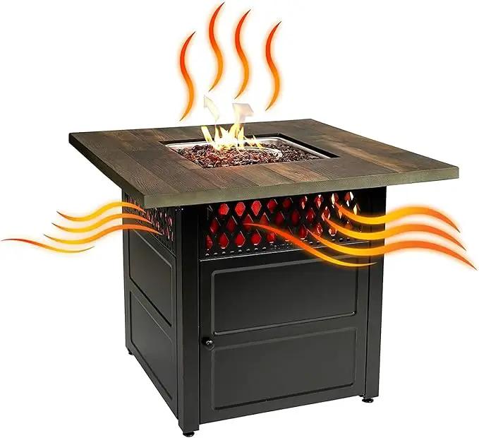 DualHeat by Endless Summer, The Harris, 38" Square Propane Gas Outdoor Fire Pit/Patio Heater by GreenHaven Gardens
