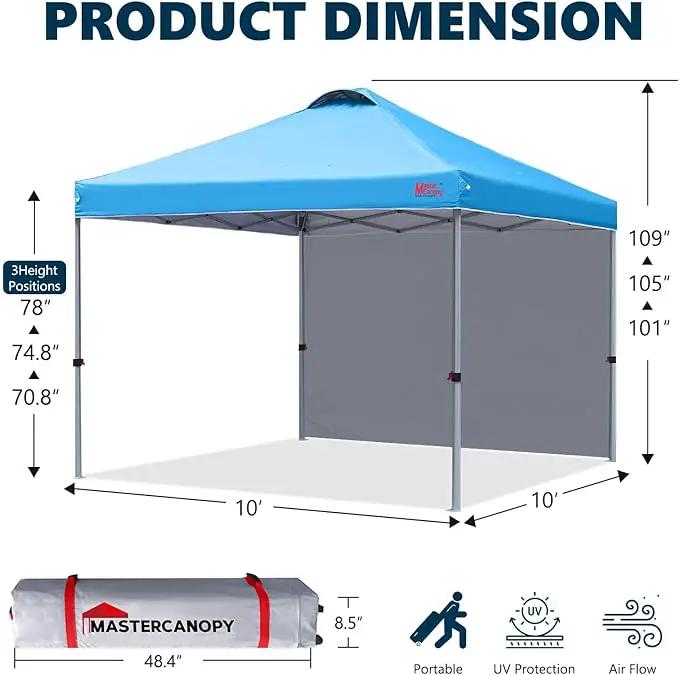 MASTERCANOPY Durable Pop-up Canopy Tent with 1 Sidewall (10'x10',Sky Blue) by GreenHaven Gardens