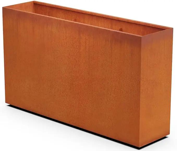 Corten Steel Planter Rectangle Outdoor Metal Garden Box Heavy Duty | Made in USA | Fully Assembled by GreenHaven Gardens