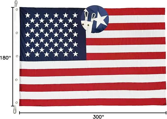 Homissor American Flag 15x25 Ft Large US Flags USA Giant United State Flag Heavy Duty Outdoor Embroidered Stars for All Weather High Wind Sewn Stripes With Brass Grommets by GreenHaven Gardens