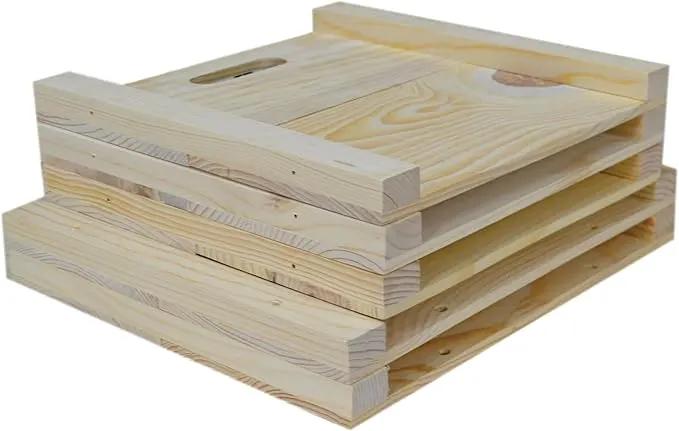 Natural Pine Wooden Plant Box 14 x 14 x 12 Inches Outside Dimensions by GreenHaven Gardens