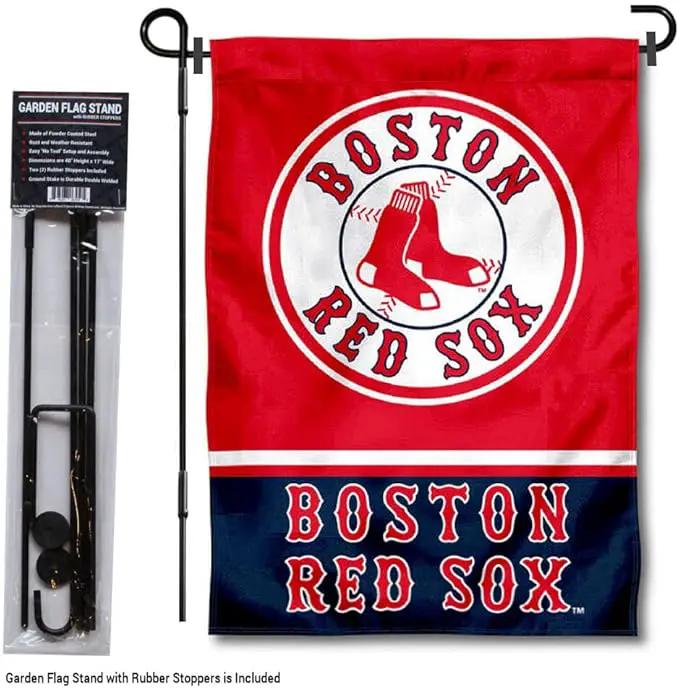 WinCraft Boston Red Sox Garden Flag with Stand Holder by GreenHaven Gardens